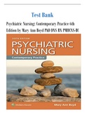 Test Bank  Psychiatric Nursing: Contemporary Practice 6th Edition by Boyd