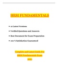  Complete and Latest HESI Fundamentals Exam