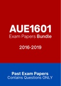 AUE1601 - Exam Questions PACK (2016-2019)