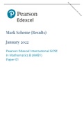 Pearson Edexcel Mark Scheme (Results) January 2022 Pearson Edexcel International GCSE In Mathematics B (4MB1) Paper 01