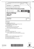 Pearson Edexcel Question paper + Mark Scheme (Results) [merged] January 2022 Pearson Edexcel International GCSE in Human Biology (4HB1) Paper 01