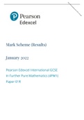 Pearson Edexcel Mark Scheme (Results) January 2022 Pearson Edexcel International GCSE In Further Pure Mathematics (4PM1) Paper 01R