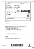 Pearson Edexcel Question paper + Mark Scheme (Results) [merged] January 2022 Pearson Edexcel International GCSE In Further Pure Mathematics (4PM1) Paper 1