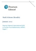 Pearson Edexcel Mark Scheme (Results) January 2022 Pearson Edexcel International GCSE In Further Pure Mathematics (4PM1) Paper 1
