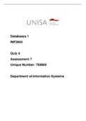 INF2603 Databases I - Assessments 2022