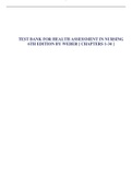 TEST BANK FOR HEALTH ASSESSMENT IN NURSING 6TH EDITION BY WEBER [ CHAPTERS 1-34 ]