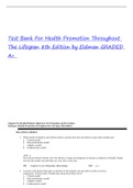 Exam (elaborations)  Health Promotion Throughout The Lifespan 8th Edit by ELDMAN TEST BANK