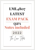 LML4807 Exam Pack (2022 edition) with great notes! 