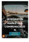 Integrated Marketing Communications Final Assignemnt 