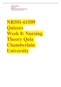 NR501-61509 Quizzes Week 8: Nursing Theory Quiz