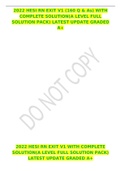 2022 HESI RN EXIT V1 &lpar;160 Q & As&rpar; WITH COMPLETE SOLUTION&lpar;A LEVEL FULL SOLUTION PACK&rpar; LATEST UPDATE GRADED A&plus;