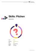 Skills pitchen verslag | STARR-Formulier keuzeactiviteit | Jaar 1 | Cijfer: 9 | HvA