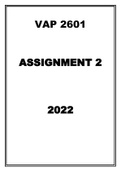 VAP  2601 Assignment 3 2022