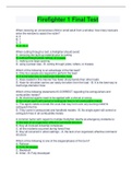 Firefighter 1 Final Test Questions And Answers 2022&lpar; Complete best Solution Rated A&rpar;