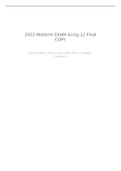 2022 Midterm EXAM Acctg 12 Final COPY(ALL ANSWERS ARE CORRECT)!!!