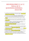 HESI PEDIATRICS V1 & V2 TOTAL OF 55 QUESTIONS/ANSWER(S) 2022/23 RN