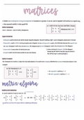 Matrices Lecture Notes