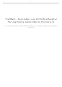  Test Bank - Davis Advantage for Medical-Surgical Nursing Making Connections to Practice 2nd&lpar;ALL ANSWERS ARE CORRECT&excl;&excl;&rpar;
