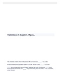 Nutrition: Chapter 3 Quiz.