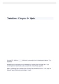 Nutrition: Chapter 14 Quiz.