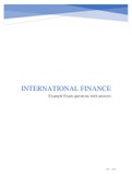 International Finance exam questions with answers 