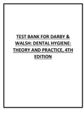 TEST BANK FOR DARBY & WALSH DENTAL HYGIENE THEORY AND PRACTICE, 4TH EDITION