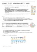 Samenvatting Celbiologie Hoofdstuk 3: Membraanreceptoren