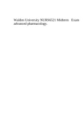 Walden University NURS6521 Midterm Exam advanced pharmacology.