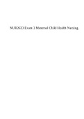 NUR2633 Exam 3 Maternal Child Health Nursing.