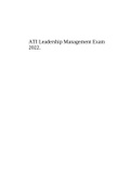 ATI Leadership Management Exam 2022.
