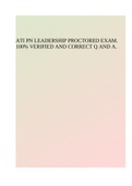 ATI PN LEADERSHIP PROCTORED EXAM. 100% VERIFIED AND CORRECT Q AND A.