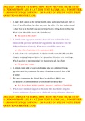 2022&sol;2023 UPDATE NURSING MISC HESI MENTAL HEALTH RN RANDOM FROM ALL V1-V3 2018 TEST BANKS &lpar;ALL TOGETHER- VARIOUS TEST QUESTIONS &ndash; 38 PAGES OF STUDY NOTE TEST QUESTIONS FROM EXAM&rpar;