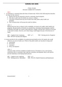 Community Health Nursing final exam