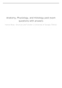 Anatomy, Physiology, and Histology past exam questions with answers(Final Exam MD1110E Human body – structure and function Anatomy Version 1)