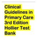 Clinical Guidelines in Primary Care 3rd Edition Hollier Test Bank LATEST 2022