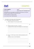 AqA EXAMPRO A-LEVEL CHEMISTRY PRACTICE PAPER 1 SUMMER 2022 100% verified