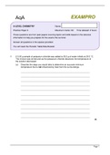 AQA EXAMPRO A-LEVEL CHEMISTRY PRACTICE PAPER 3 SUMMER 2022 100% VERIFIED