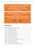Alle antwoorden Google Digitale Werkplaats (juni 2022) basisprincipes van online marketing