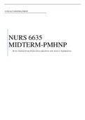 NURS 6635 MIDTERM PMHNP Newly Updated Exam Elaborations Questions with Answers
