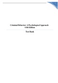 Criminal Behavior: A Psychological Approach 11th Edition testbank 