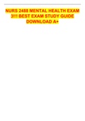 NURS 2488 MENTAL HEALTH EXAM 3&excl;&excl;&excl; BEST EXAM STUDY GUIDE DOWNLOAD A&plus;