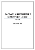 FAC2601 ASSIGNMENT 2 SEMESTER 1 - 2022
