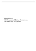 NR 603 Artifact 3 NR 603: Advanced Clinical Diagnosis and Practice Across Life Span, Chamberlain University