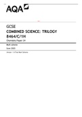 AQA GCSE COMBINED SCIENCE TRILOGY :8464/C/1H June 2020 Version: 1.0 Final Mark Scheme