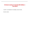 Criminal Justice in Canada 6th Edition &ndash; Test Bank