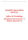 STUDENT SOLUTIONS MANUAL Jeffrey M. Wooldridge Introductory Econometrics: A Modern Approach, 4th Edition