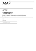 GCSE Geography 8035/2 – Paper 2 – Challenges in the Human Environment Mark scheme 