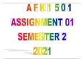 AFK1501 ASSIGNMENT 01 - 2021 90% with answers