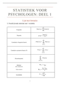 Formules Statistiek Voor Psychologen Deel 1 (P0M14A)