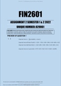 FIN2601 ASSIGNMENT 2 SEMESTER 1&2